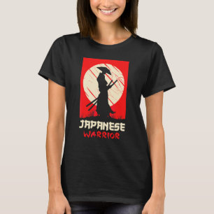 Japanischer Krieger Ninja Samurai Blutfleck Katana T-Shirt