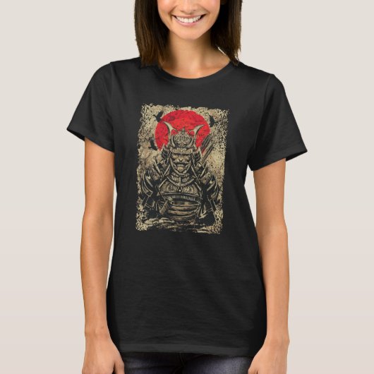 Japanischer Krieger Samurai T-Shirt (Vorderseite)