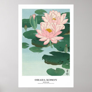Japanischer Kunstdruck – Ohara Koson – Seerosen Poster