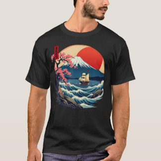 Japanischer Kunststil Kanagawa Mount Fuji T-Shirt