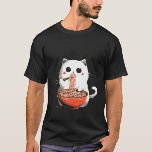 Japanischer Kunststil Süße Babykatze isst Ramen-Nu T-Shirt
