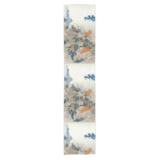 Japanischer Kunsttischläufer. Kurzer Tischläufer