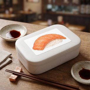 Japanischer Lachs Sushi Nigiri Foodie Rechteckiger Aufkleber