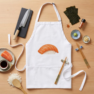 Japanischer Lachs Sushi Nigiri Foodie Schürze