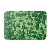 Japanischer Leaf Print, Emerald und Lime Green Badematte (Vorderseite)