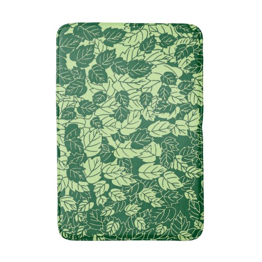 Japanischer Leaf Print, Emerald und Lime Green Badematte (Vorderseite Vertikal)