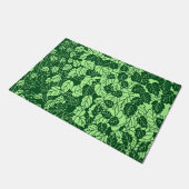 Japanischer Leaf Print, Emerald und Lime Green Fußmatte (Schrägansicht)