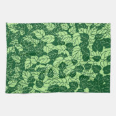 Japanischer Leaf Print, Emerald und Lime Green Handtuch (Horizontal)