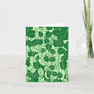 Japanischer Leaf Print, Emerald und Lime Green Karte