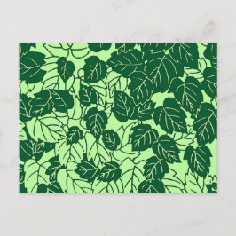Japanischer Leaf Print, Emerald und Lime Green Postkarte
