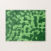 Japanischer Leaf Print, Emerald und Lime Green Puzzle (Horizontal)