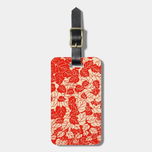 Japanischer Leaf Print, Mandarin Orange Gepäckanhä Gepäckanhänger (Vorderseite vertikal)