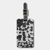 Japanischer Leaf Print, Schwarz/Weiß-Gepäckanhänge Gepäckanhänger (Vorderseite vertikal)