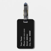 Japanischer Leaf Print, Schwarz/Weiß-Gepäckanhänge Gepäckanhänger (Rückseite vertikal)