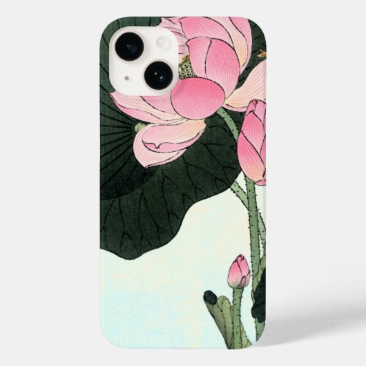 Japanischer Lotus Blume Vintag Fine Art Phone Case (Rückseite)
