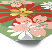 Japanischer Lüfter 3 grün Poster (Ecke)