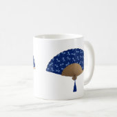 Japanischer Lüfter, Dragonfly-Muster, Cobalt Blue Kaffeetasse (VorderseiteRechts)