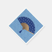 Japanischer Lüfter, Dragonfly-Muster, Cobalt Blue Serviette (Ecke)