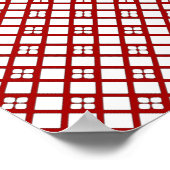 Japanischer Lüfter in Leaf Print, Dunkelrot und We Poster (Ecke)