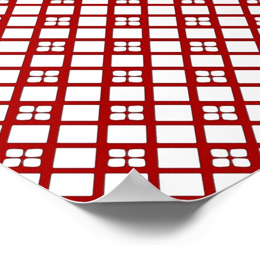 Japanischer Lüfter in Leaf Print, Dunkelrot und We Poster (Ecke)