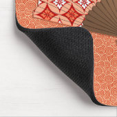 Japanischer Lüfter, Shippo Motif, Mandarin Orange Mousepad (Ecke)