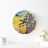 Japanischer Lufttransport mit Pagode Große Wanduhr (Zuhause)