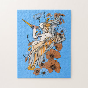 Japanischer Manga-Kranichvogel Puzzle