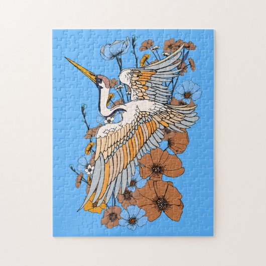 Japanischer Manga-Kranvogel Puzzle (Vertikal)