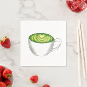 Japanischer Matcha Green Tea Latte Teacup Feinschm Serviette (Beispiel)