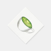 Japanischer Matcha Green Tea Latte Teacup Feinschm Serviette (Ecke)