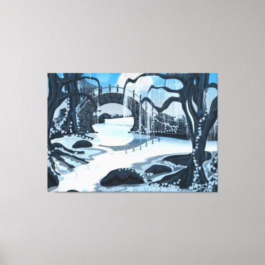 Japanischer Mediationsgarten Leinwanddruck (Vorderseite)