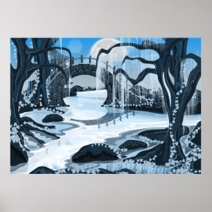 Japanischer Mediationsgarten Poster