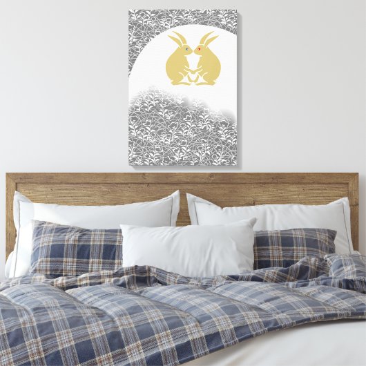 Japanischer Mond und Kaninchen Leinwanddruck (Insitu (Schlafzimmer))