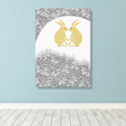 Japanischer Mond und Kaninchen Leinwanddruck (Insitu (Holzboden))