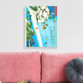 Japanischer Mond und Wasserfall Print Leinwanddruck (Insitu (Wohnzimmer))