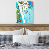 Japanischer Mond und Wasserfall Print Leinwanddruck (Insitu (Schlafzimmer))