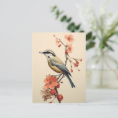 Japanischer Morgen Vogel Postkarte (Stehend Vorderseite)