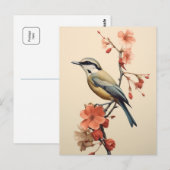 Japanischer Morgen Vogel Postkarte (Vorne/Hinten)