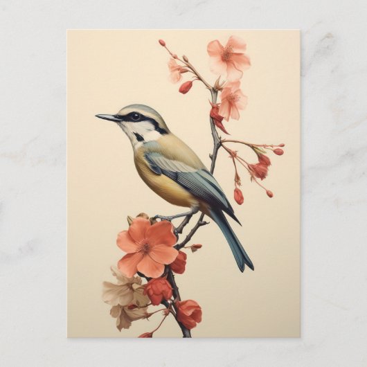 Japanischer Morgen Vogel Postkarte (Vorderseite)