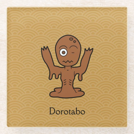 Japanischer Mud Zombie Dorotabo: Cartoon Yokai Glasuntersetzer (Vorderseite)
