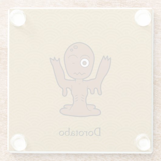 Japanischer Mud Zombie Dorotabo: Cartoon Yokai Glasuntersetzer (Rückseite)