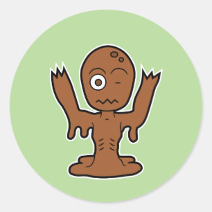 Japanischer Mud Zombie Dorotabo Runder Aufkleber