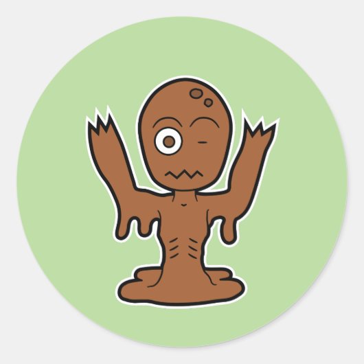 Japanischer Mud Zombie Dorotabo Runder Aufkleber (Vorderseite)