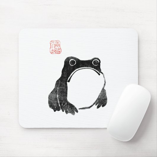 Japanischer mürrischer Frosch Kröte unbeeindruckte Mousepad (Mit Mouse)