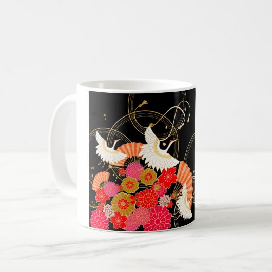 Japanischer Musterkran Kaffeetasse (Vorderseite Links)