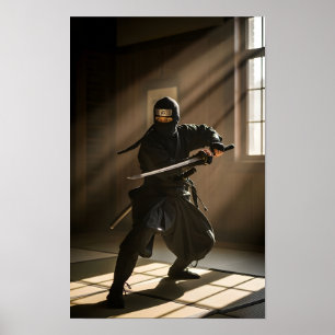 Japanischer Ninja-Shadow-Warrior Poster