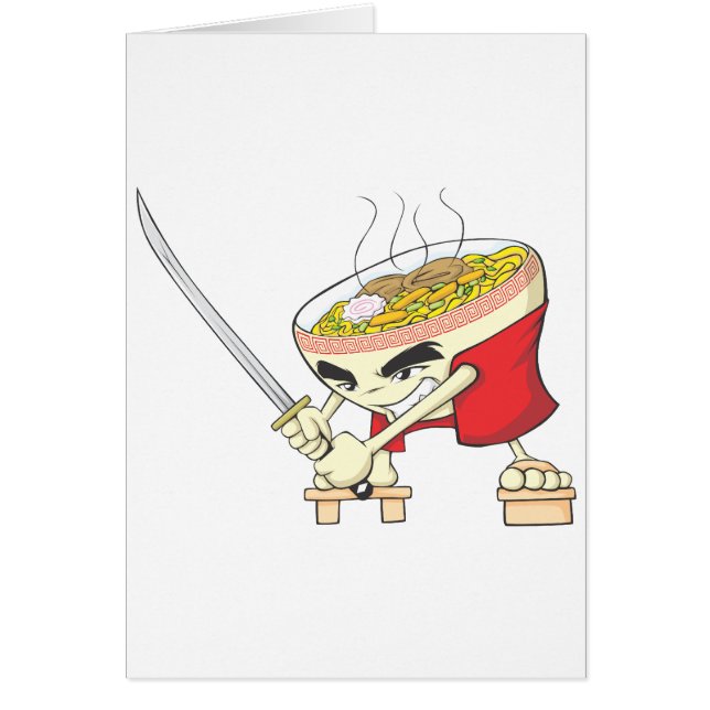 Japanischer Nudelsuppe-Kämpfer mit Samurai-Klinge (Vorne)