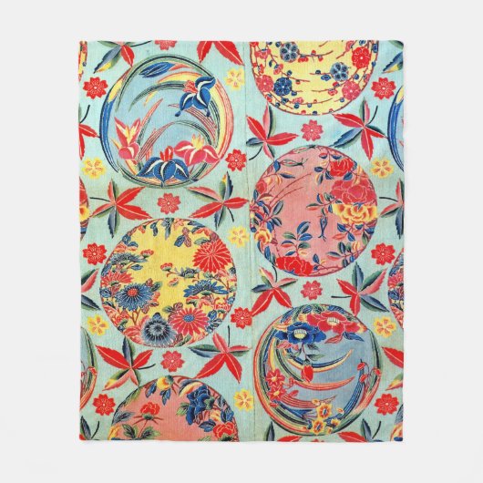 Japanischer Okinawan Dye (Bingata) Fleecedecke (Vorderseite)