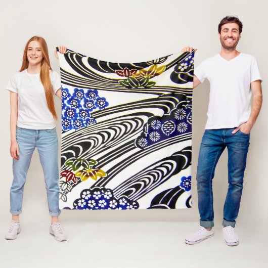 Japanischer Okinawan Dye (Bingata) Fleecedecke (Beispiel)