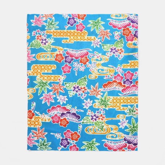 Japanischer Okinawan Dye (Bingata) Fleecedecke (Vorderseite)